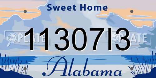 11307I3 Alabama License Plate