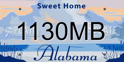 1130MB Alabama License Plate