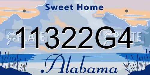 11322G4 Alabama License Plate