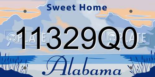 11329Q0 Alabama License Plate