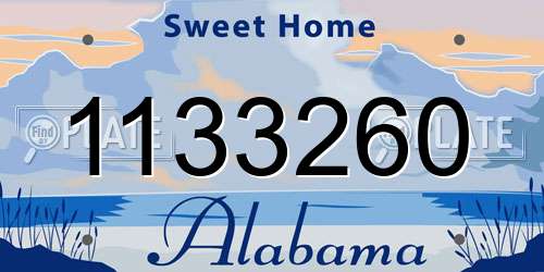 1133260 Alabama License Plate