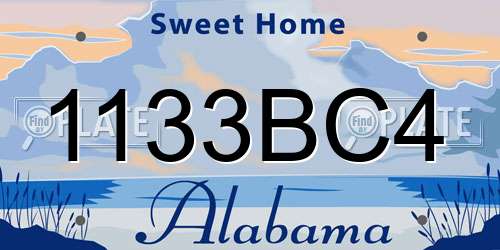 1133BC4 Alabama License Plate