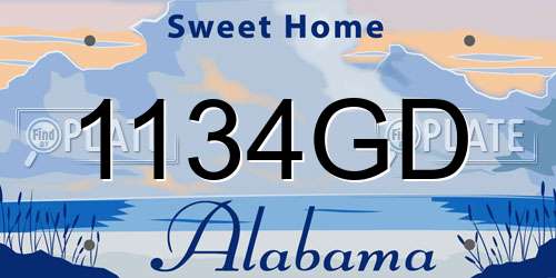 1134GD Alabama License Plate