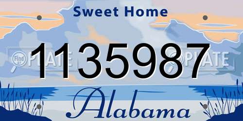 1135987 Alabama License Plate