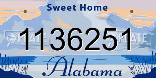 1136251 Alabama License Plate