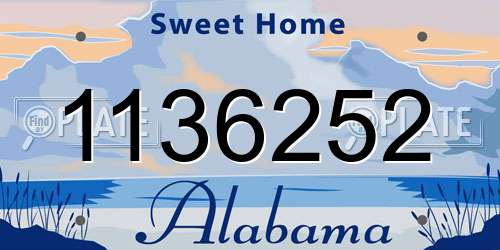1136252 Alabama License Plate