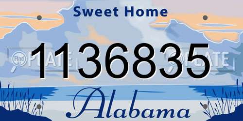 1136835 Alabama License Plate