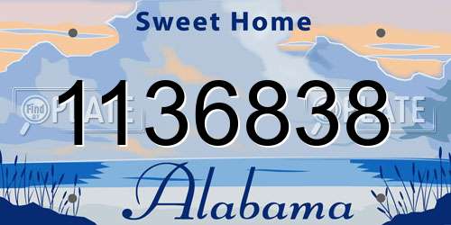 1136838 Alabama License Plate