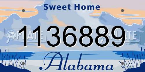 1136889 Alabama License Plate