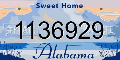1136929 Alabama License Plate