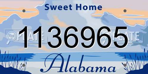 1136965 Alabama License Plate