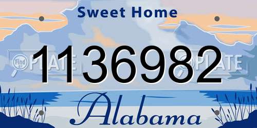 1136982 Alabama License Plate