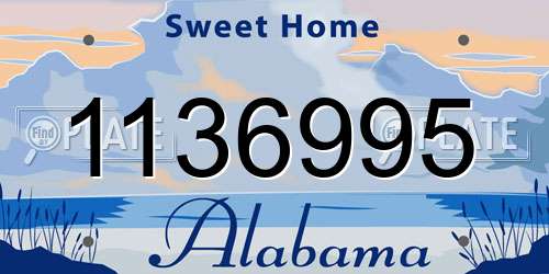 1136995 Alabama License Plate