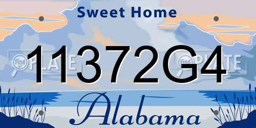11372G4 Alabama License Plate
