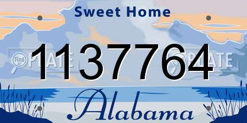 1137764 Alabama License Plate