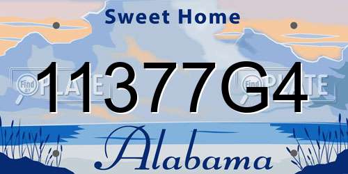 11377G4 Alabama License Plate
