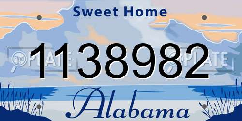 1138982 Alabama License Plate