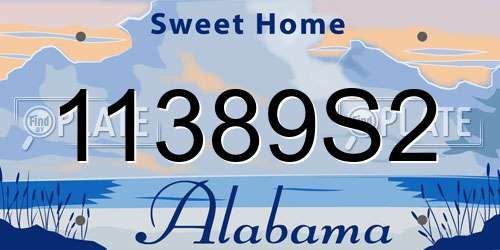 11389S2 Alabama License Plate