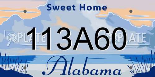 113A60 Alabama License Plate