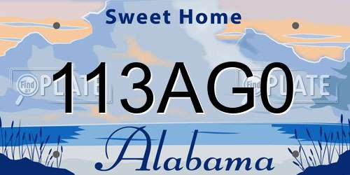 113AG0 Alabama License Plate
