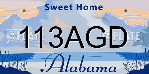 113AGD Alabama License Plate