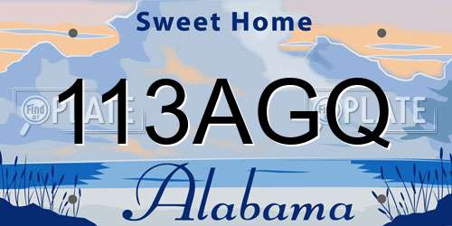 113AGQ Alabama License Plate