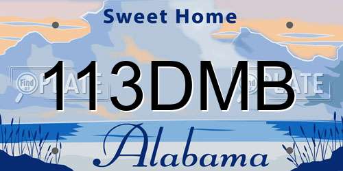 113DMB Alabama License Plate