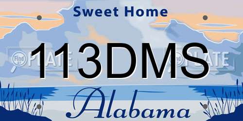 113DMS Alabama License Plate