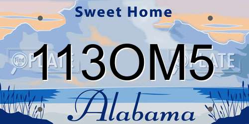 113OM5 Alabama License Plate