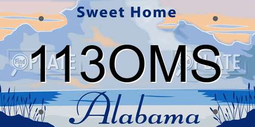 113OMS Alabama License Plate