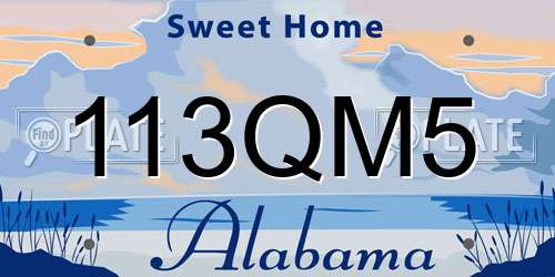 113QM5 Alabama License Plate