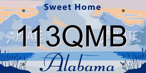113QMB Alabama License Plate