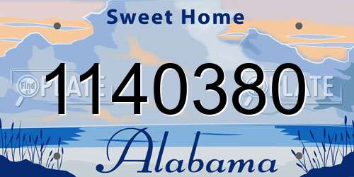 1140380 Alabama License Plate