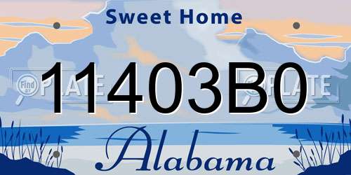 11403B0 Alabama License Plate