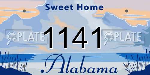 1141 Alabama License Plate
