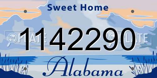 1142290 Alabama License Plate