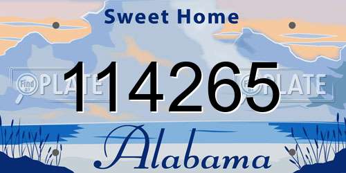 114265 Alabama License Plate
