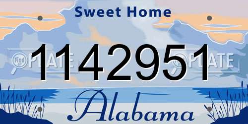 1142951 Alabama License Plate