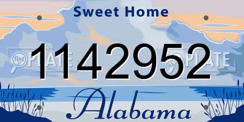 1142952 Alabama License Plate