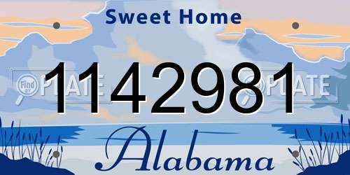 1142981 Alabama License Plate