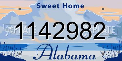 1142982 Alabama License Plate