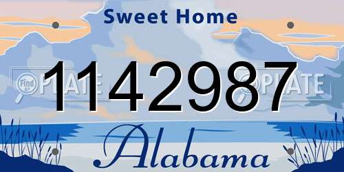 1142987 Alabama License Plate