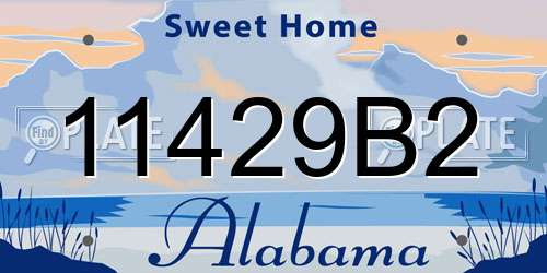 11429B2 Alabama License Plate