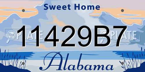 11429B7 Alabama License Plate