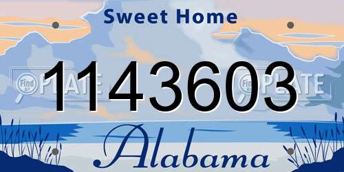 1143603 Alabama License Plate