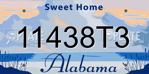 11438T3 Alabama License Plate