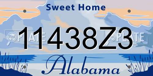 11438Z3 Alabama License Plate
