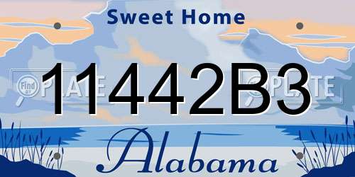 11442B3 Alabama License Plate
