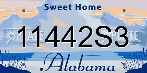 11442S3 Alabama License Plate