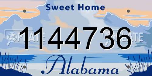 1144736 Alabama License Plate